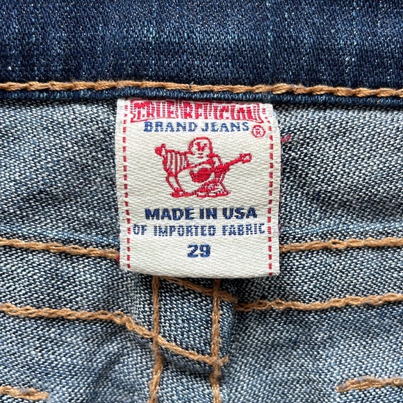 True Religion Cuffed Skinny Jeans Low Rise Dark Wash Flap Button Pockets size 29 - Picture 11 of 14